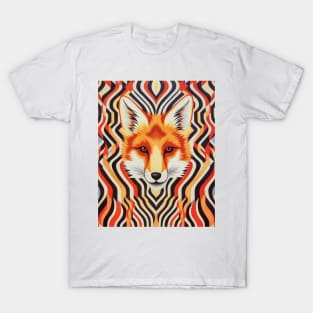 Spectrum Fox: Radiant Op Art Red Fox T-Shirt